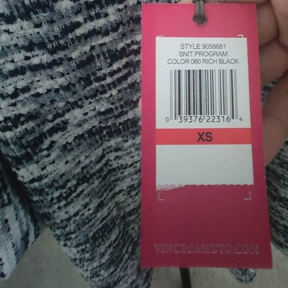 🆕 Vince Camuto Black & Gray Static Cozy Oversized Knit Fall Cardigan sweater_XS - Picture 7 of 10